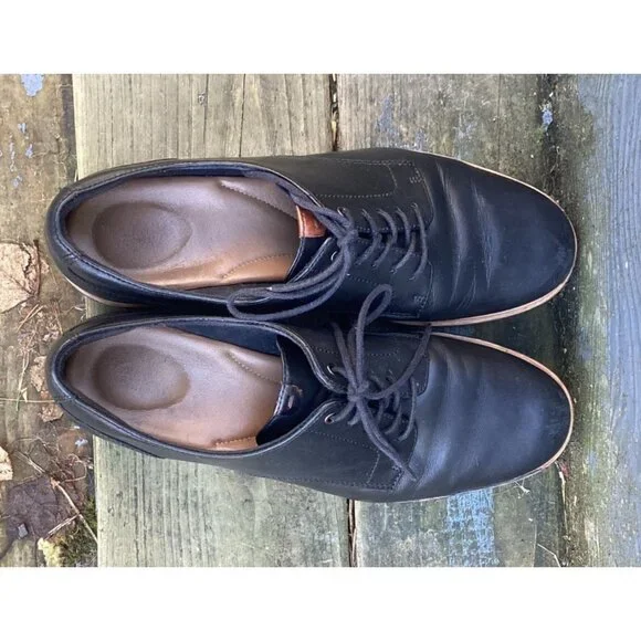 Clarks Women’s Black Leather Oxford Wedge Comfort Lace-Up Shoes Size 9M - Picture 7 of 8